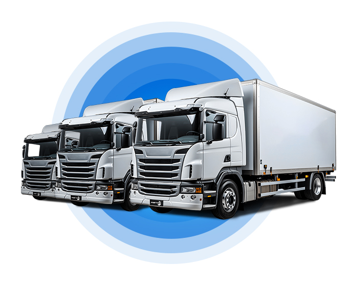 Caminhões em showroom